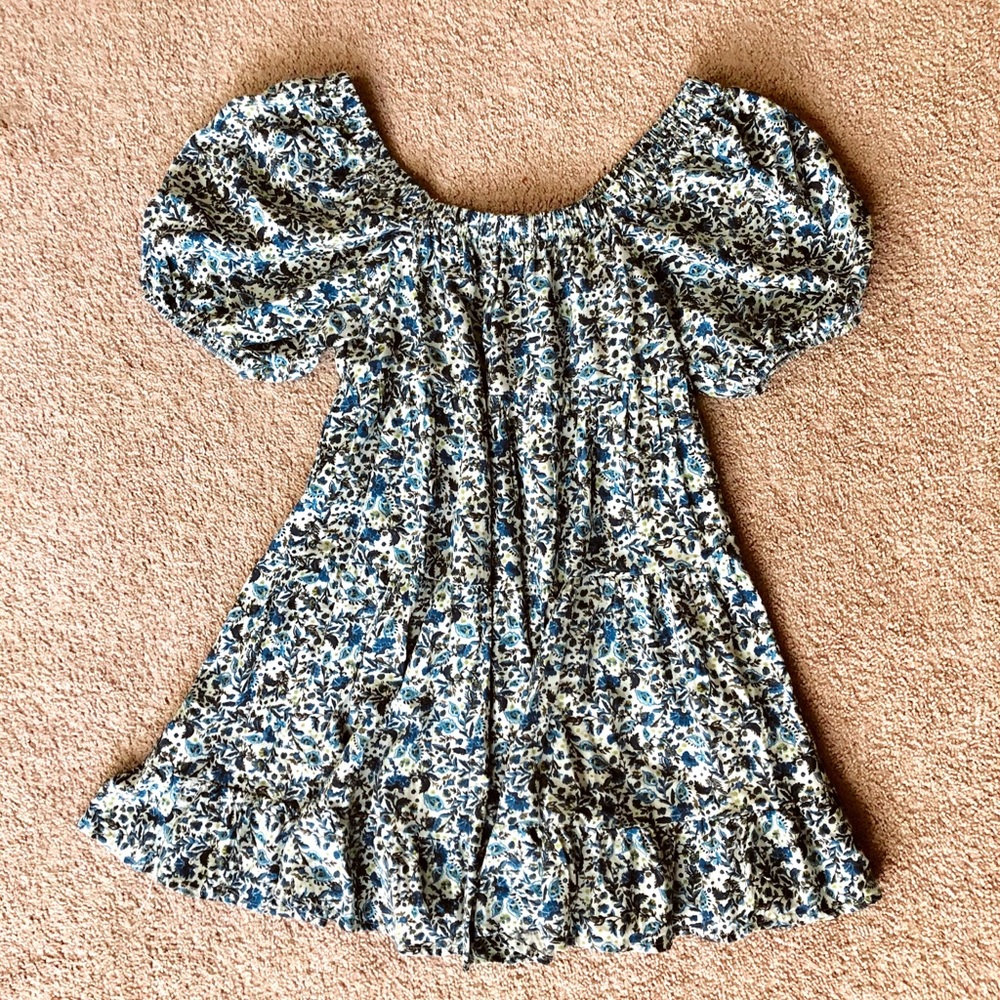 Blue Floral Mini Dress